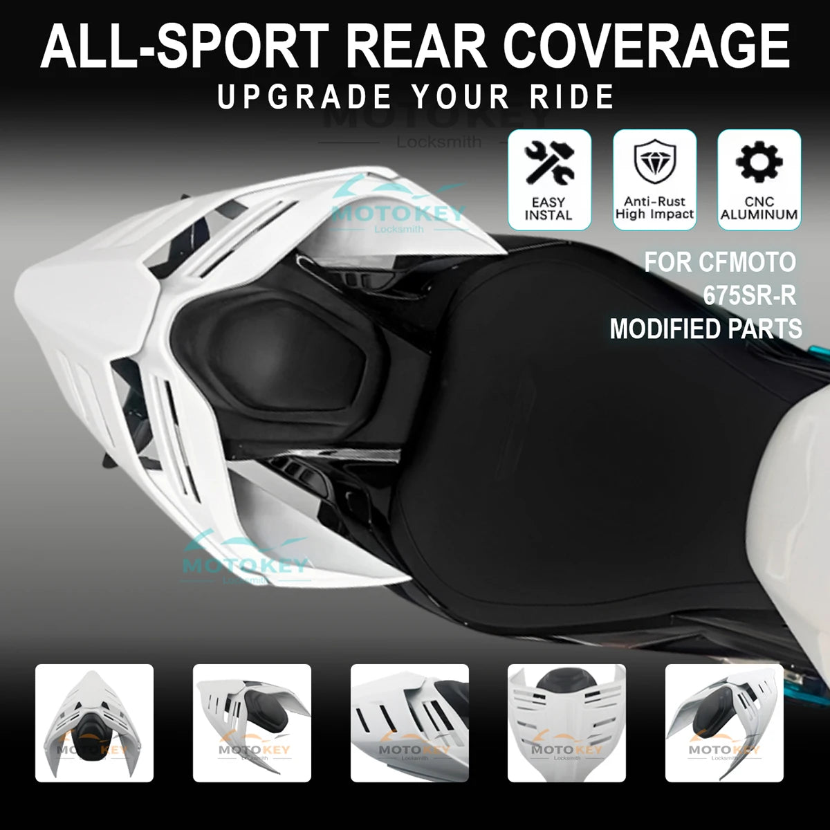 For CFMOTO 675SR 675SR-R Motorcycle Rear Passenger Seat Cover Hump Fairing 675SR Rear Seat Cover