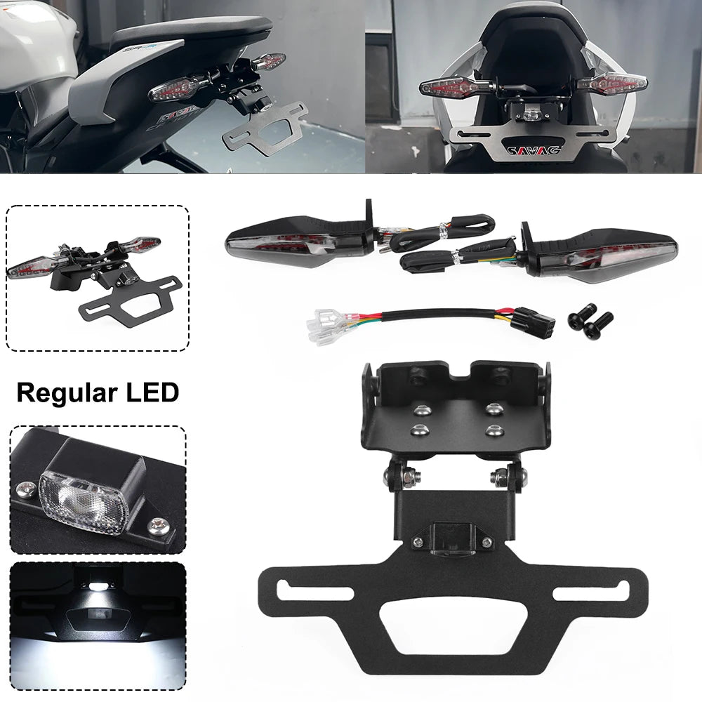 2025 For CFMOTO 675SS 675SR-R 675NK 675SR 2026 Adjustable Registration License Plate Bracket Holder Tail Tidy Fender Eliminator