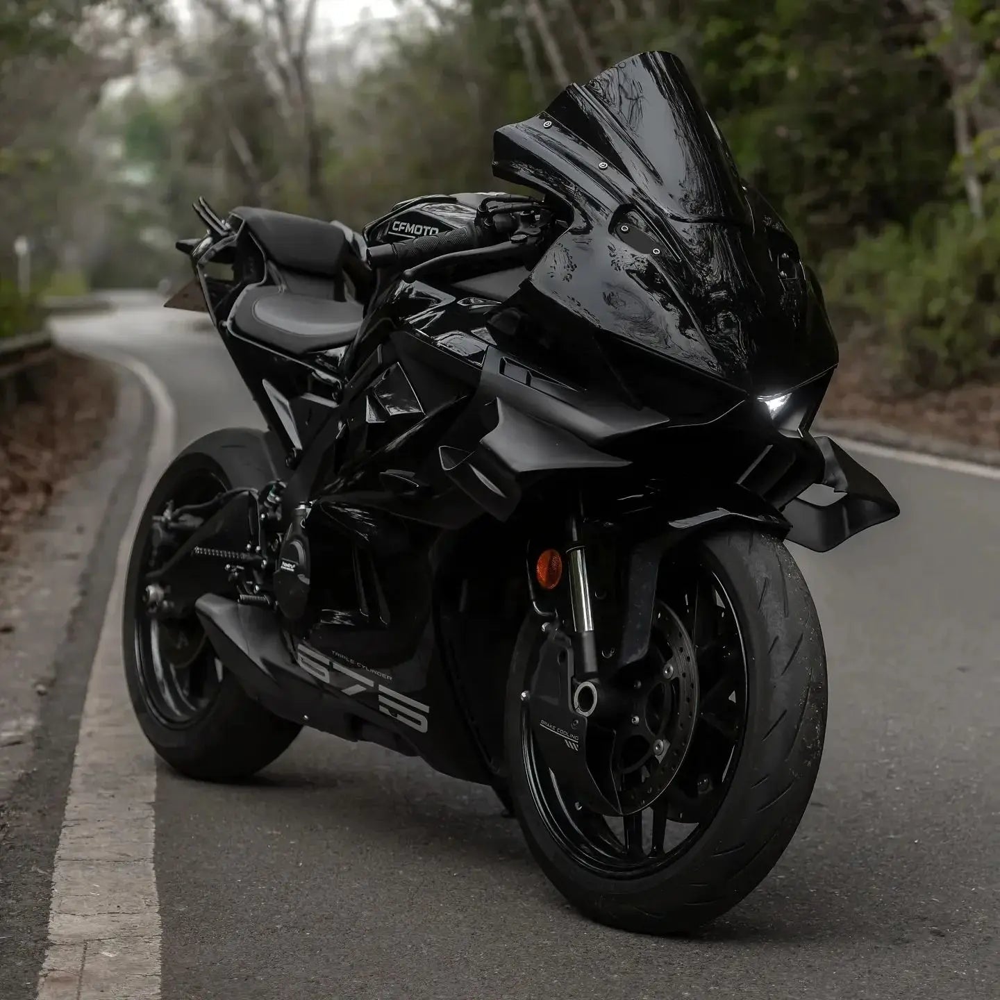 for cfmoto 675SR 675SS Modification Black Knight Windshield.Dark Warrior Night Phantom.Deflector,Air Diffuser,Side Wing,Lip,