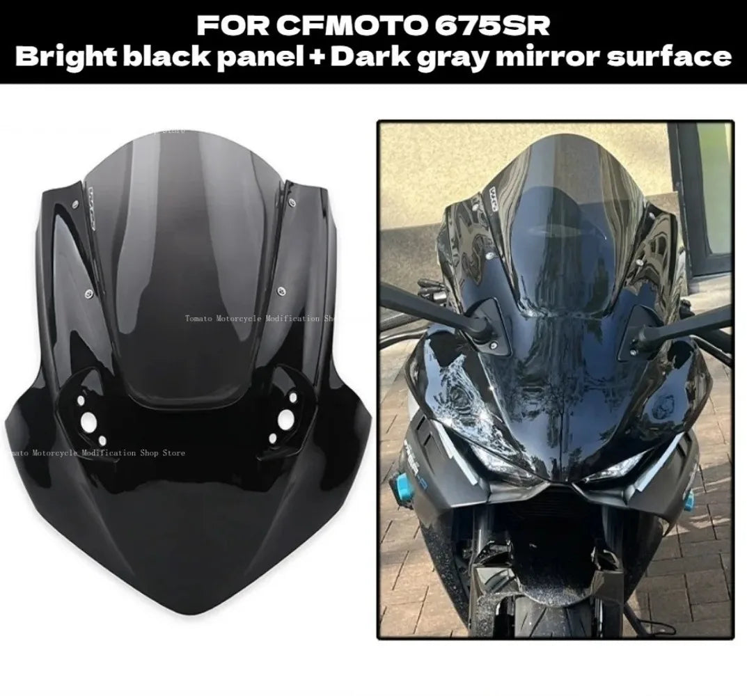 for cfmoto 675SR 675SS Modification Black Knight Windshield.Dark Warrior Night Phantom.Deflector,Air Diffuser,Side Wing,Lip,