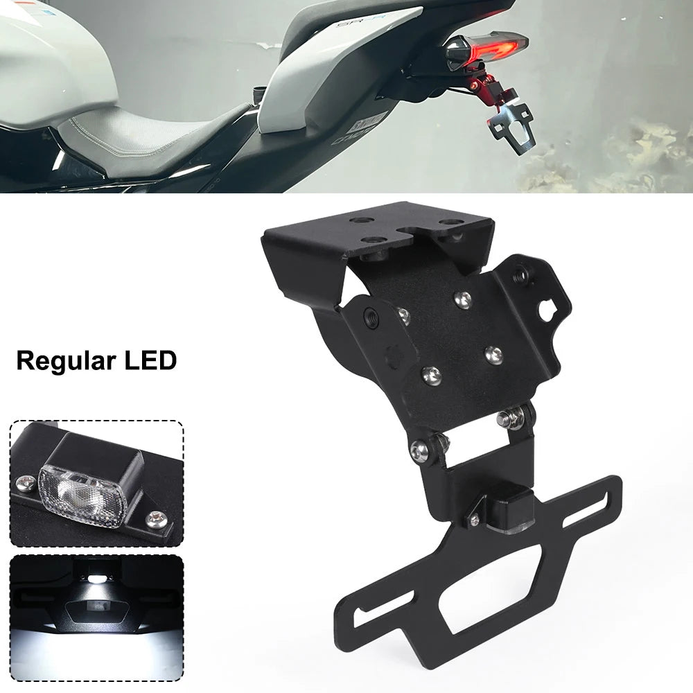 2025 For CFMOTO 675SS 675SR-R 675NK 675SR 2026 Adjustable Registration License Plate Bracket Holder Tail Tidy Fender Eliminator