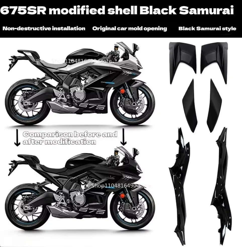 for cfmoto 675SR 675SS Modification Black Knight Windshield.Dark Warrior Night Phantom.Deflector,Air Diffuser,Side Wing,Lip,