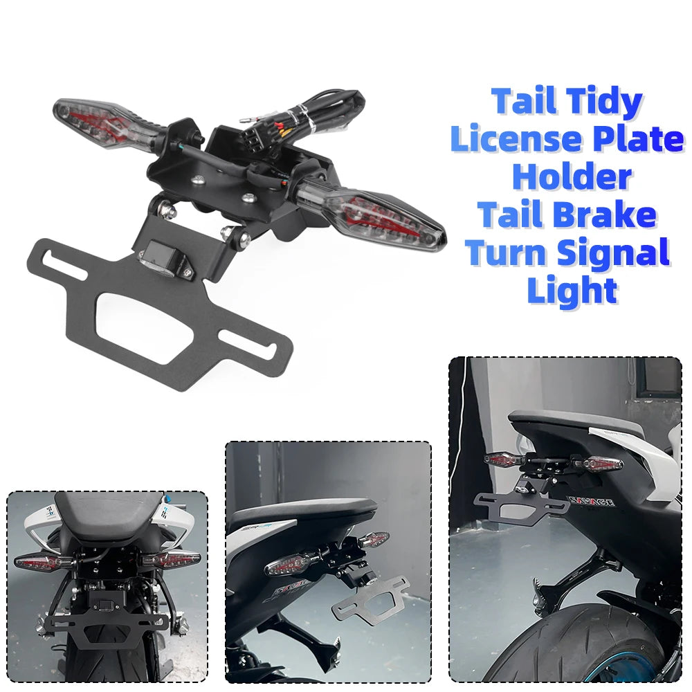 2025 For CFMOTO 675SS 675SR-R 675NK 675SR 2026 Adjustable Registration License Plate Bracket Holder Tail Tidy Fender Eliminator
