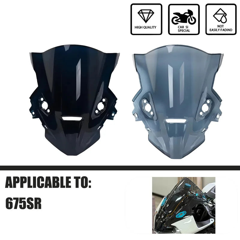 For 675SR 675SR-R 675SRR Motorcycle Rise Windscreen Windshield Wind Deflectors Shield Protector Rearview Mirrors Seat Cover
