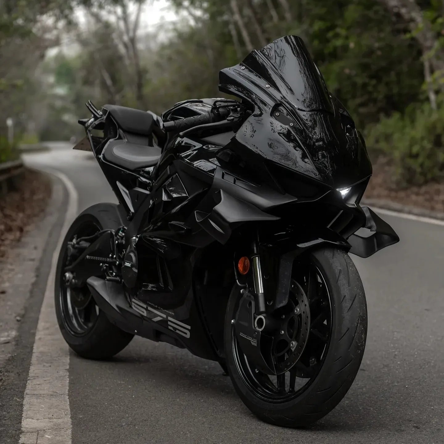 for cfmoto 675SR 675SS Modification Black Knight Windshield.Dark Warrior Night Phantom.Deflector,Air Diffuser,Side Wing,Lip,