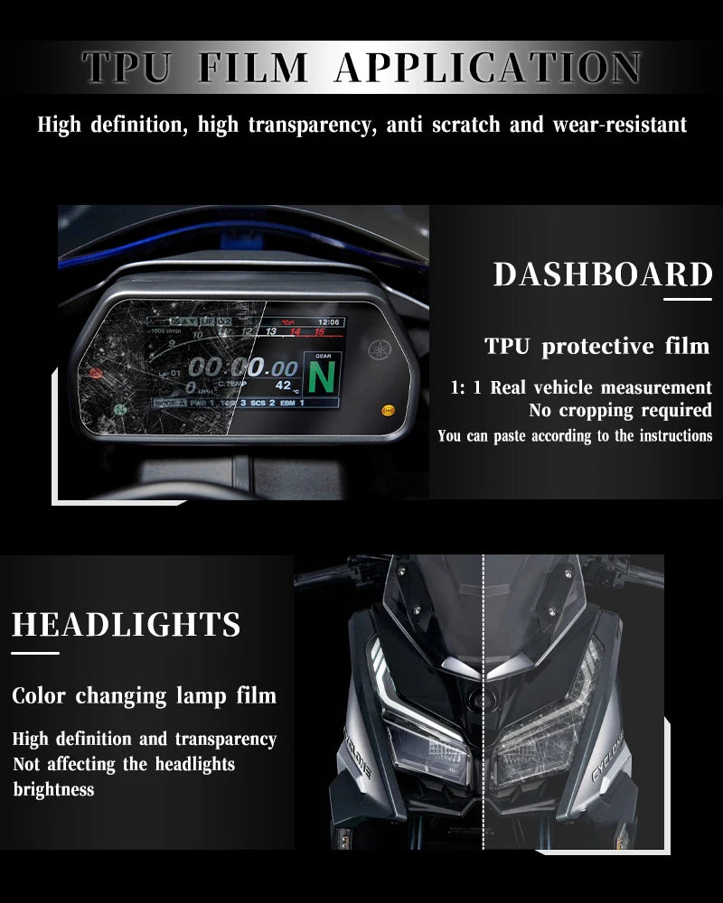 For CFMOTO 675SR-R SR650 650 SR 650sr sr650 2024 Instrument film Tail light film Headlight protective film Modified accessories
