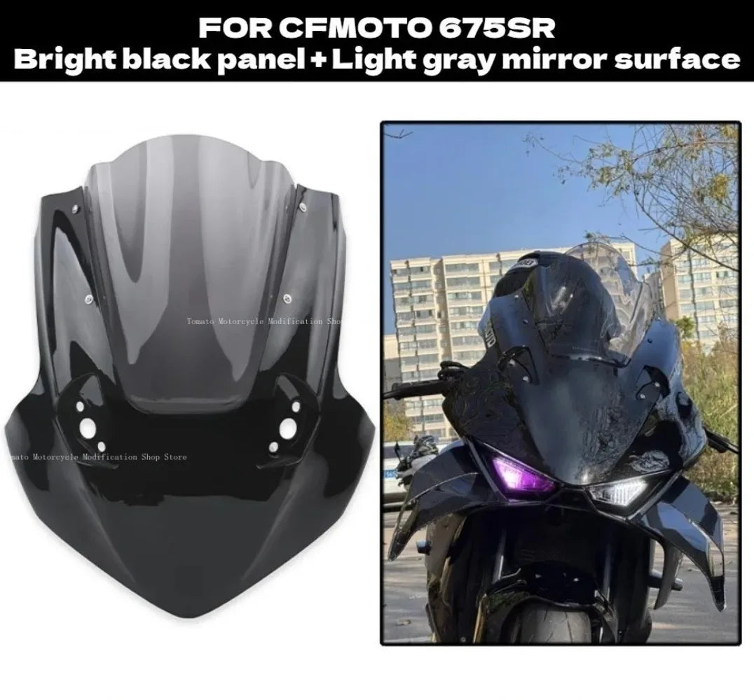 for cfmoto 675SR 675SS Modification Black Knight Windshield.Dark Warrior Night Phantom.Deflector,Air Diffuser,Side Wing,Lip,