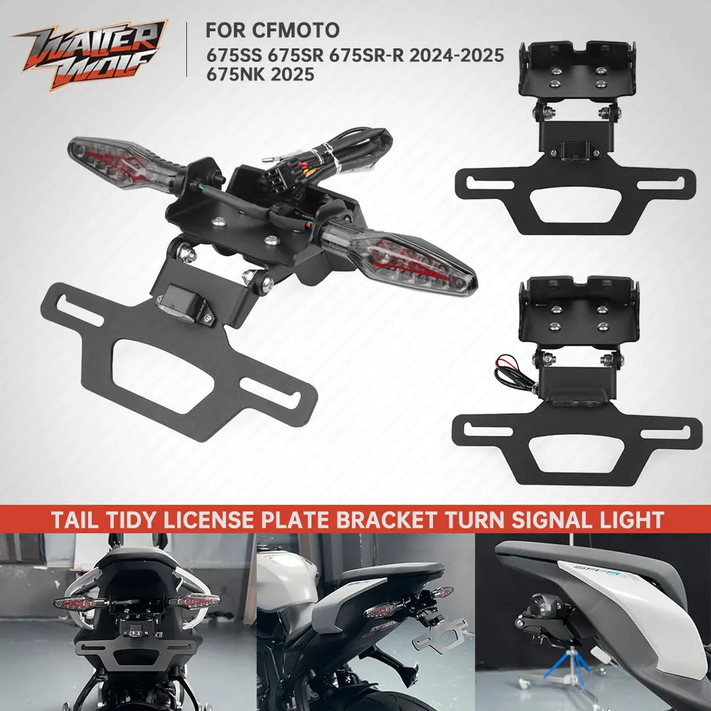 2025 For CFMOTO 675SS 675SR-R 675NK 675SR 2026 Adjustable Registration License Plate Bracket Holder Tail Tidy Fender Eliminator